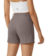 G4Free Activewear - EverGoing High-Waist Belted Pleated Casual Dressy Shorts -GF24E200AF-XS-GF24E200AA-S-GF24E200AB-M-GF24E200AC-L-GF24E200AD-XL
