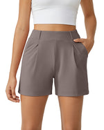 G4Free Activewear - EverGoing High-Waist Belted Pleated Casual Dressy Shorts -GF24E200AF-XS-GF24E200AA-S-GF24E200AB-M-GF24E200AC-L-GF24E200AD-XL