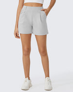 G4Free Activewear - EverGoing High-Waist Belted Pleated Casual Dressy Shorts -GF24E200AF-XS-GF24E200AA-S-GF24E200AB-M-GF24E200AC-L-GF24E200AD-XL