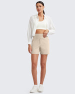 G4Free Activewear - EverGoing High-Waist Burmuda Athletic Shorts 5'' -GF25E342AF-XS-GF25E342AA-S-GF25E342AB-M-GF25E342AC-L-GF25E342AD-XL