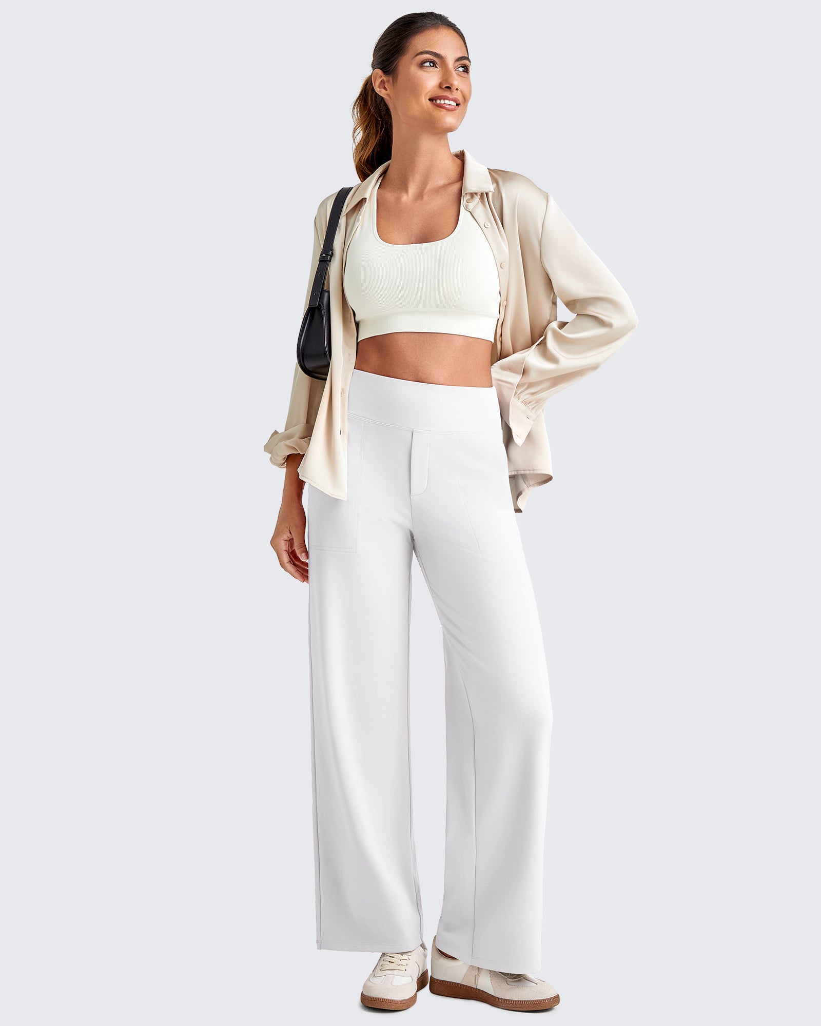 G4Free Activewear - EverGoing High Waist Stretch Dressy Cropped Pants 25.5'' -GF25J463DF-XS-GF25J463DA-S-GF25J463DB-M-GF25J463DC-L-GF25J463DD-XL