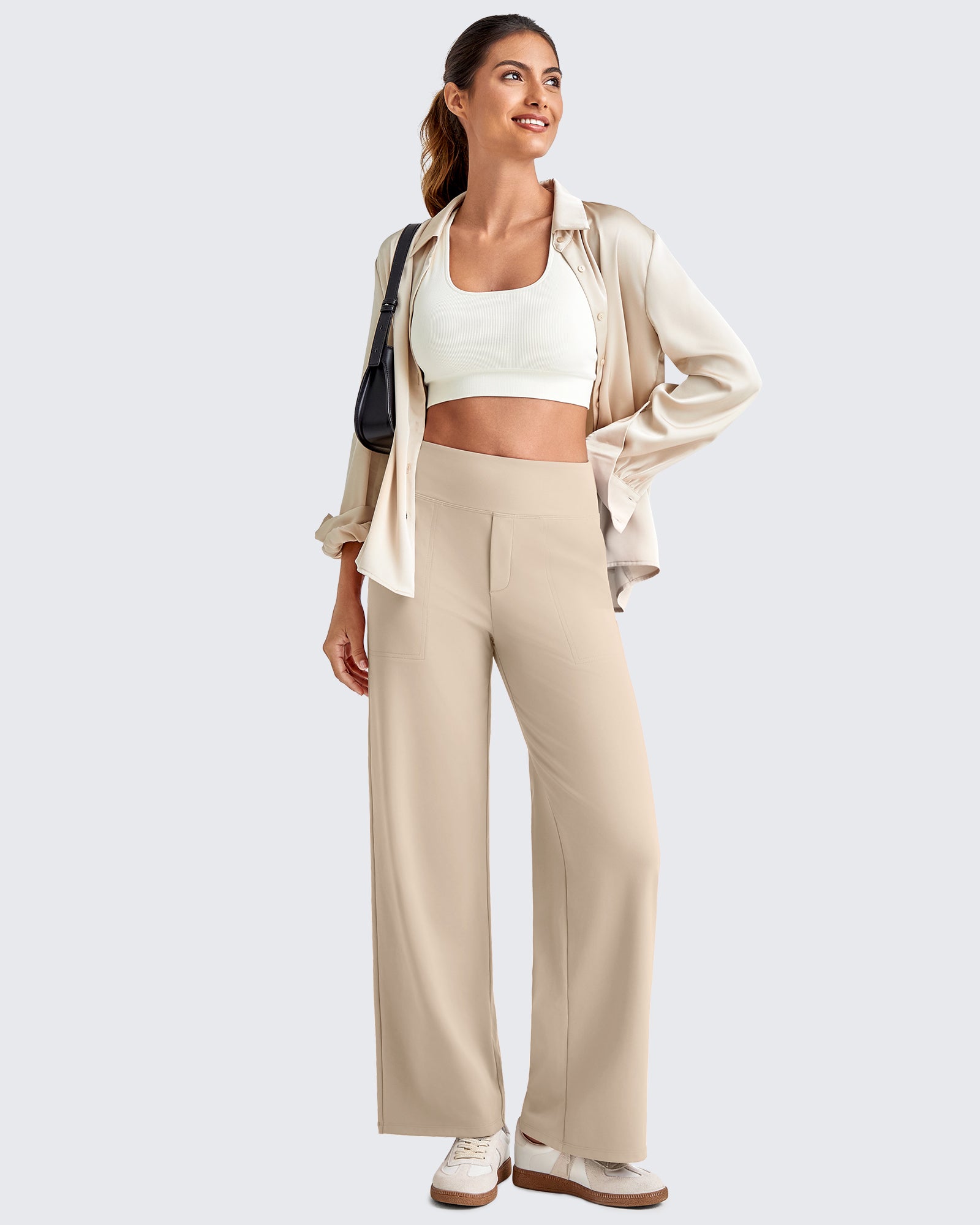 G4Free Activewear - EverGoing High Waist Stretch Dressy Cropped Pants 25.5'' -GF25J463DF-XS-GF25J463DA-S-GF25J463DB-M-GF25J463DC-L-GF25J463DD-XL