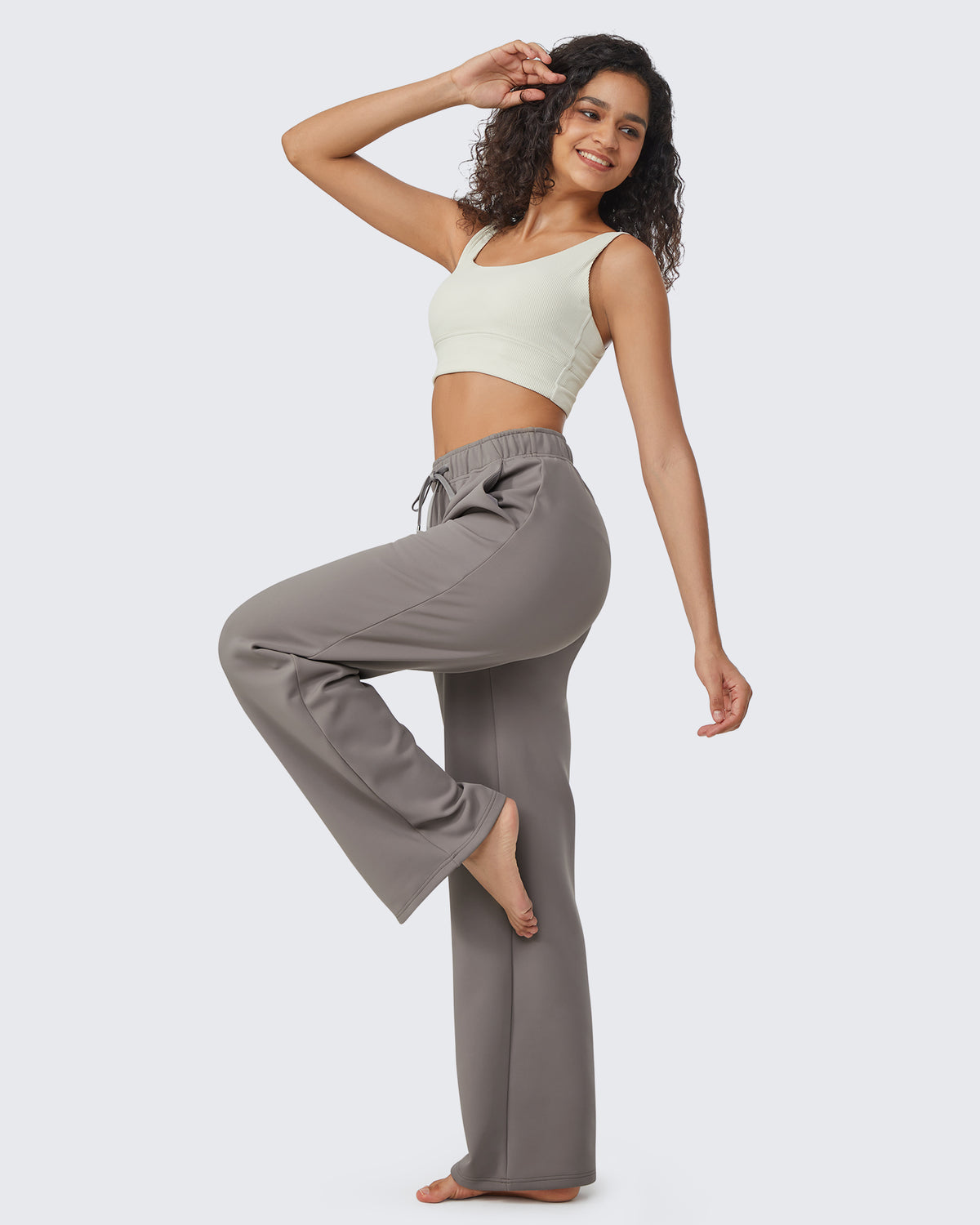 G4Free Activewear - EverGoing Loose Fleece Lined Drawstring Mid-Waist Casual Pants -GF23J163CA-S-GF23J164CA-S-GF23J165CA-S-GF23J163CB-M-GF23J164CB-M
