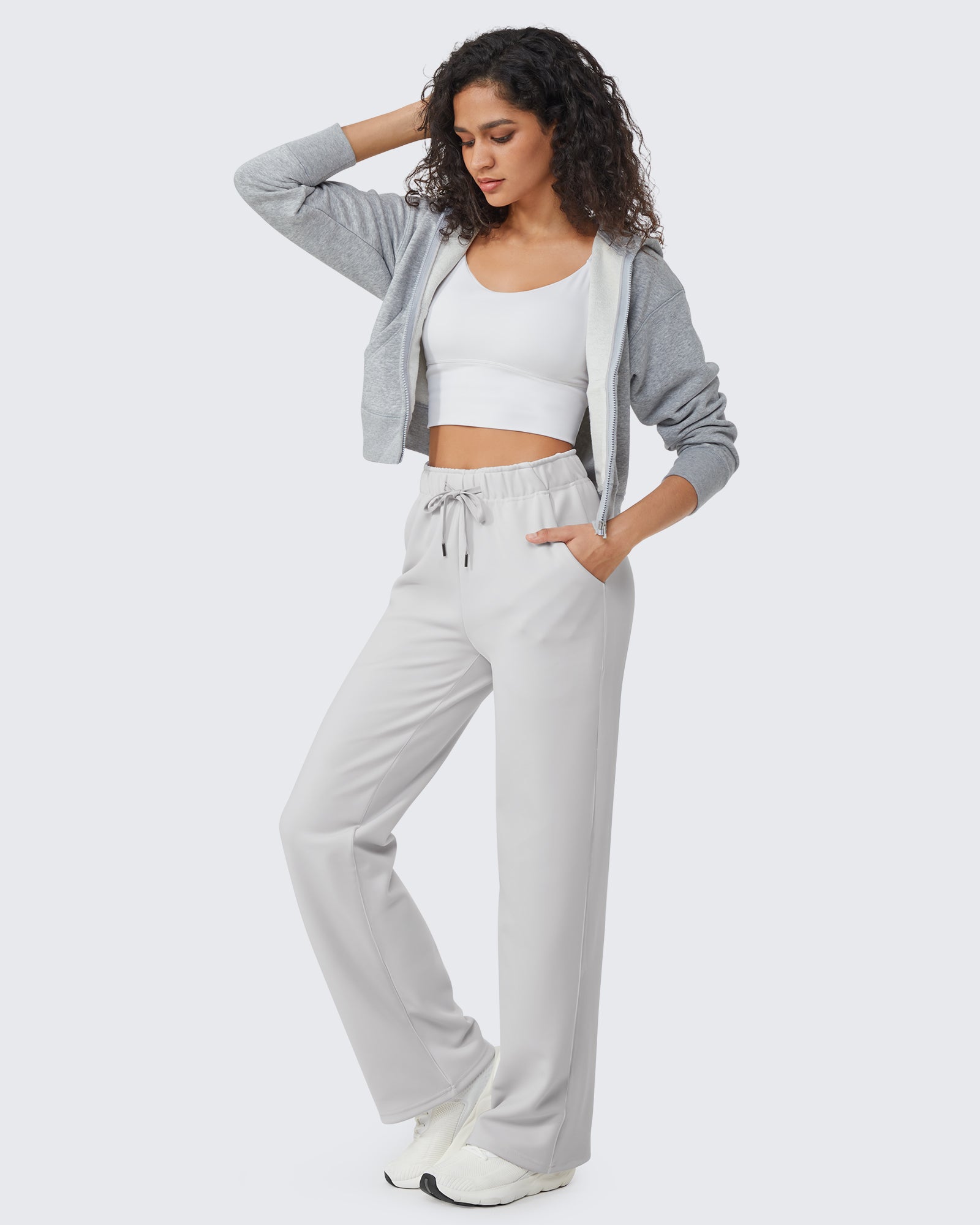 G4Free Activewear - EverGoing Loose Fleece Lined Drawstring Mid-Waist Casual Pants -GF23J163CA-S-GF23J164CA-S-GF23J165CA-S-GF23J163CB-M-GF23J164CB-M