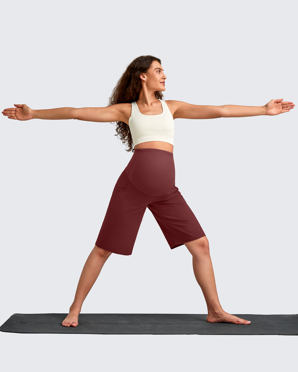 G4Free Activewear - EverGoing Maternity Athletic Bermuda Shorts 12'' -GF25EY508AA-S-GF25EY508AB-M-GF25EY508AC-L-GF25EY508AD-XL-GF25EY508AE-XXL