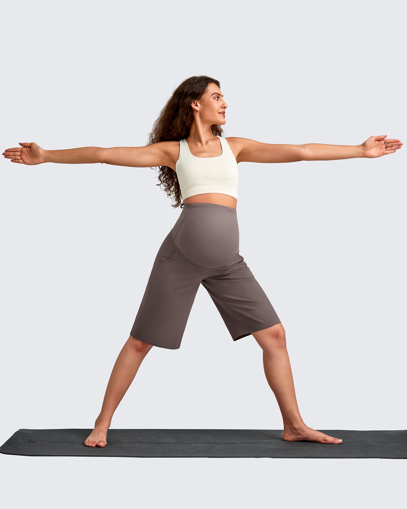 G4Free Activewear - EverGoing Maternity Athletic Bermuda Shorts 12'' -GF25EY508AA-S-GF25EY508AB-M-GF25EY508AC-L-GF25EY508AD-XL-GF25EY508AE-XXL