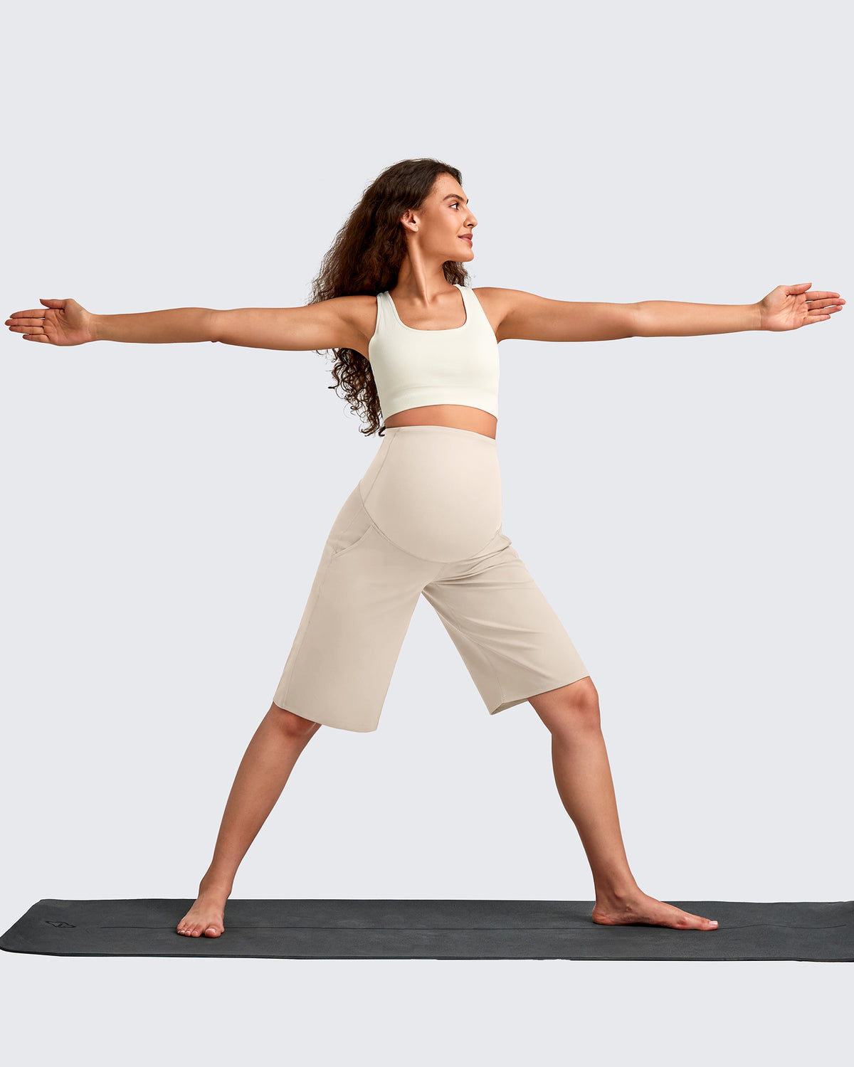 G4Free Activewear - EverGoing Maternity Athletic Bermuda Shorts 12'' -GF25EY508AA-S-GF25EY508AB-M-GF25EY508AC-L-GF25EY508AD-XL-GF25EY508AE-XXL