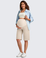 G4Free Activewear - EverGoing Maternity Athletic Bermuda Shorts 12'' -GF25EY508AA-S-GF25EY508AB-M-GF25EY508AC-L-GF25EY508AD-XL-GF25EY508AE-XXL