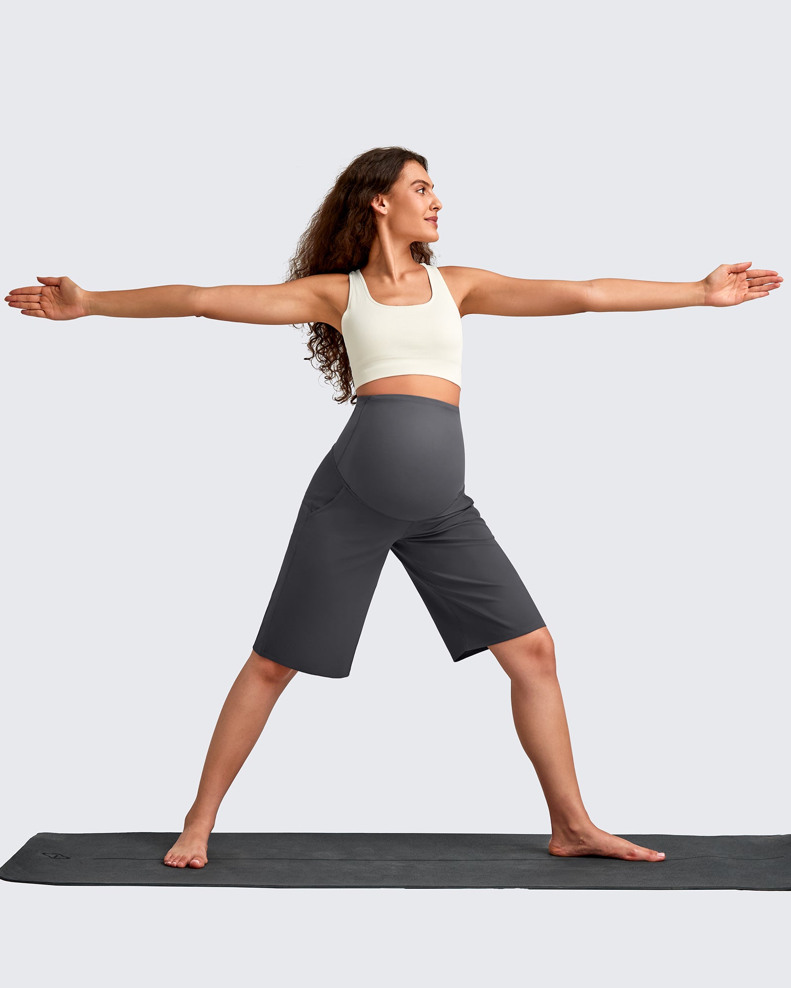 G4Free Activewear - EverGoing Maternity Athletic Bermuda Shorts 12'' -GF25EY508AA-S-GF25EY508AB-M-GF25EY508AC-L-GF25EY508AD-XL-GF25EY508AE-XXL