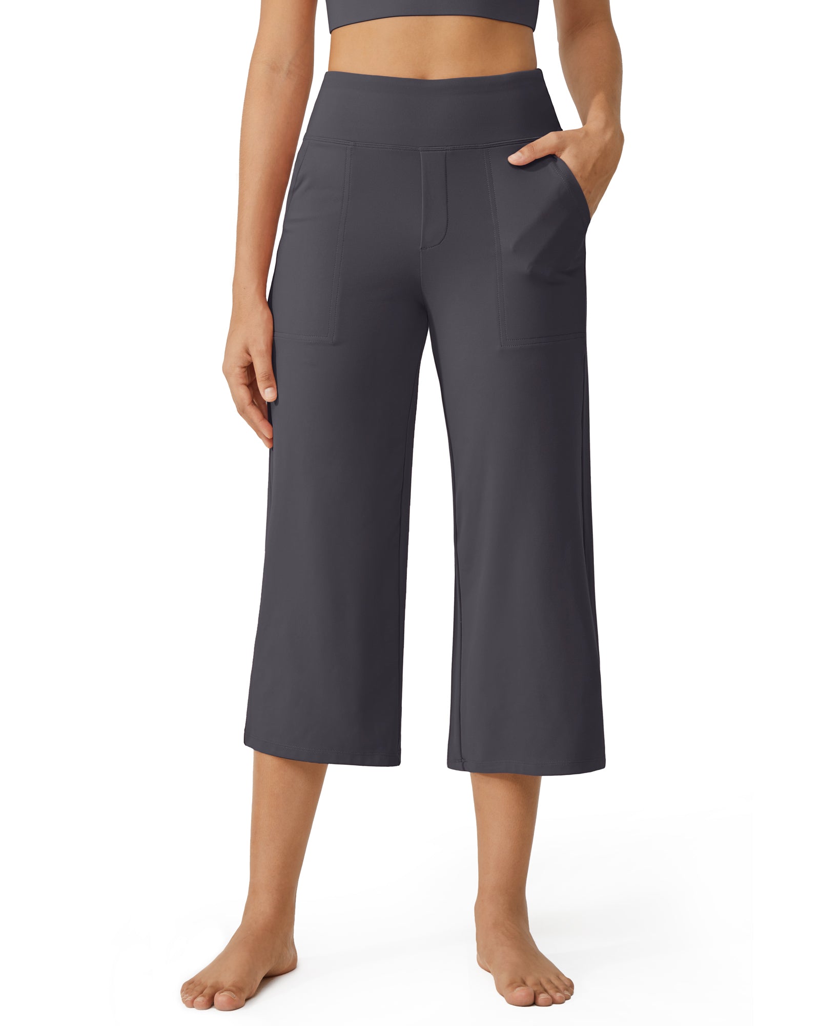 G4Free Activewear - EverGoing Wide Leg High-Waist Casual Capri Pants -GF24J197AA-S-GF24J197AB-M-GF24J197AC-L-GF24J197AD-XL-GF24J197AE-XXL
