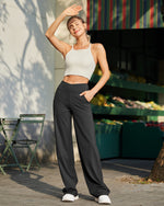 G4Free Activewear - EverGoing Wide Leg High-Waist Casual Pants 31 -GF22D061AF-XS-GF22D061AA-S-GF22D061AB-M-GF22D061AC-L-GF22D061AD-XL