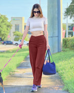 G4Free Activewear - EverGoing Wide Leg High-Waist Casual Pants Petite -GF23D170AF-XS-GF23D170AA-S-GF23D170AB-M-GF23D170AC-L-GF23D170AD-XL