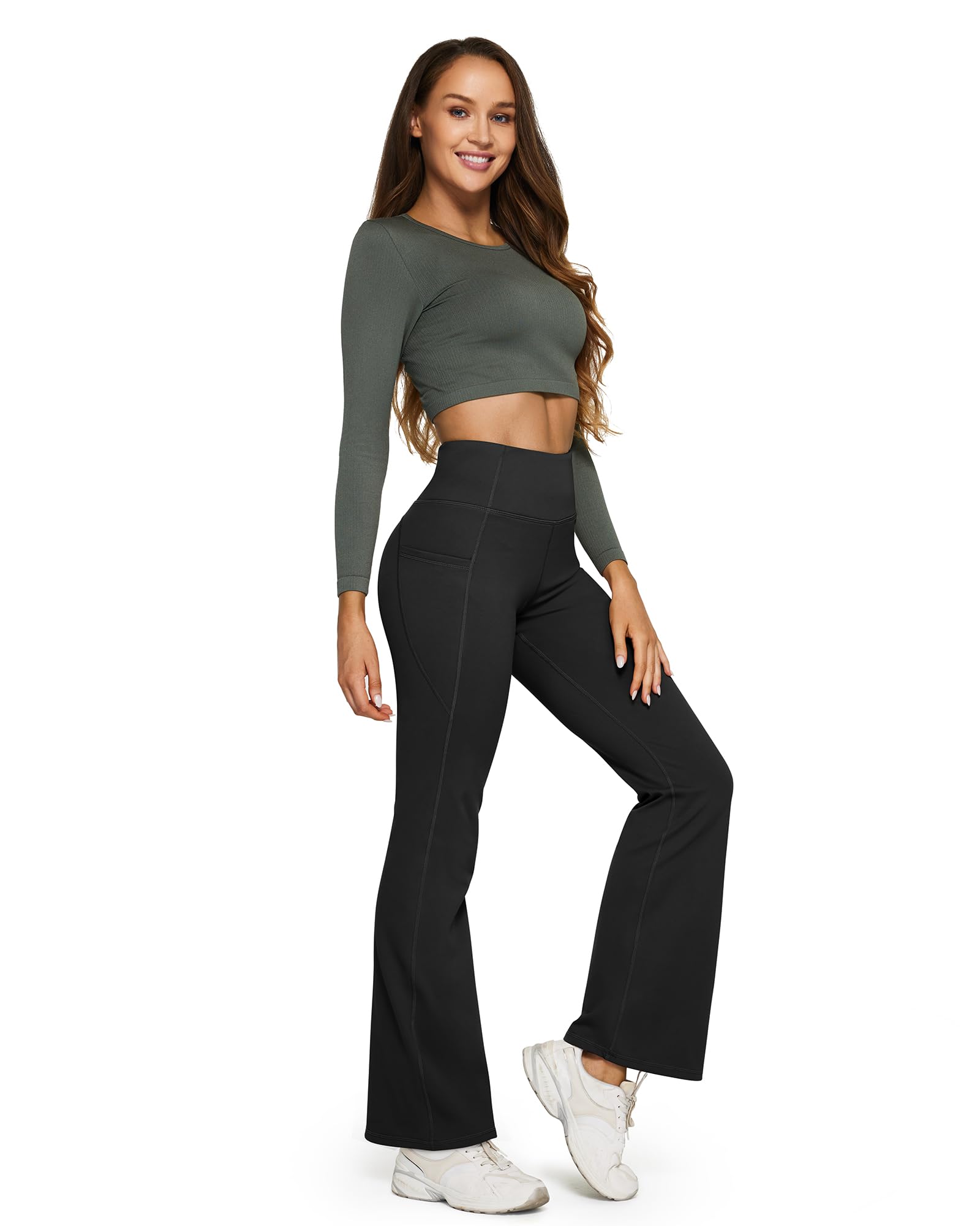 G4Free Activewear - Fleece Lined High-Waist Casual Flare Pants -GF23A204AA-S-GF23A166AA-S-GF23A205AA-S-GF23A204AB-M-GF23A166AB-M