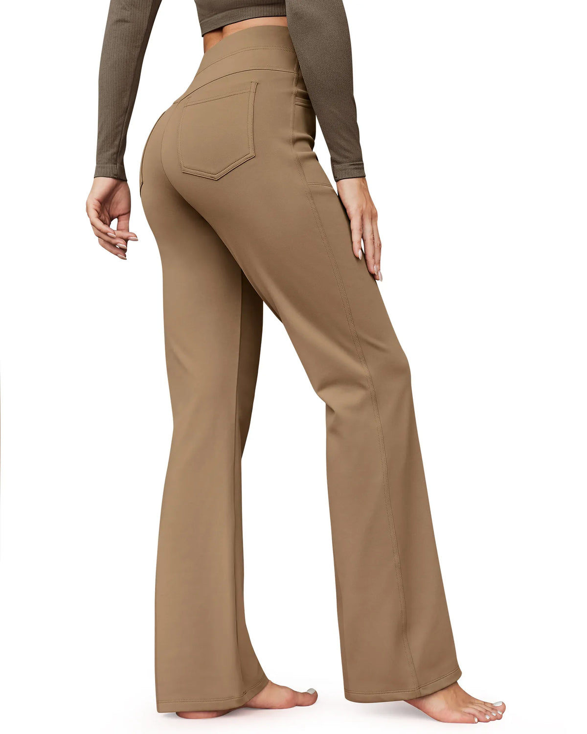 G4Free Activewear - Fleece Lined High-Waist Flare Work Pants -GF23A192AA-S-GF23A167AA-S-GF23A193AA-S-GF23A192AB-M-GF23A167AB-M