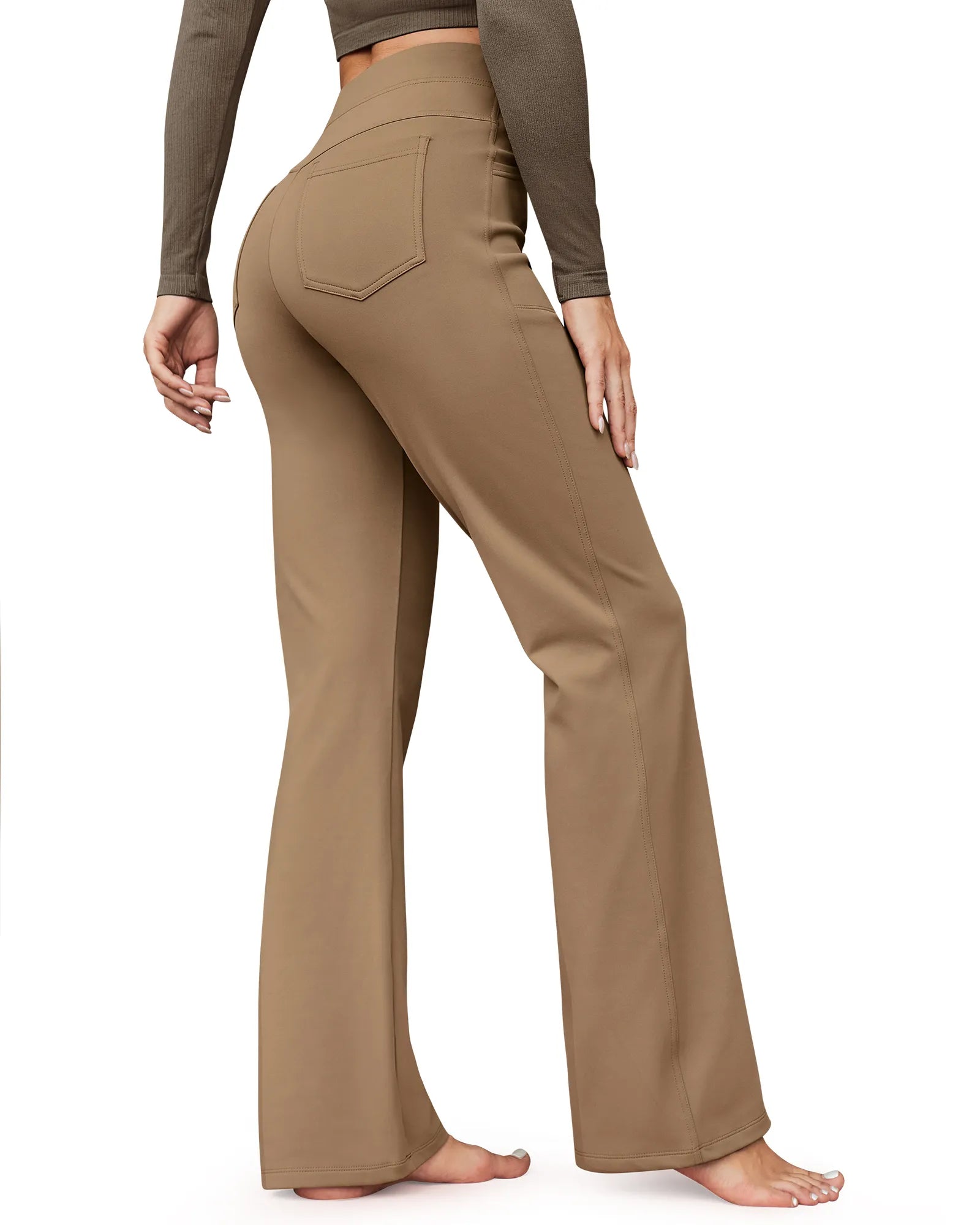 G4Free Activewear - Fleece Lined High-Waist Flare Work Pants -GF23A192AA-S-GF23A167AA-S-GF23A193AA-S-GF23A192AB-M-GF23A167AB-M