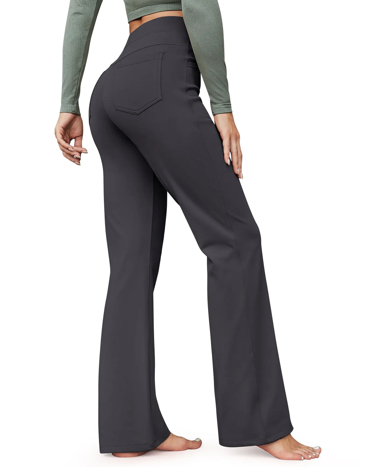 G4Free Activewear - Fleece Lined High-Waist Flare Work Pants -GF23A192AA-S-GF23A167AA-S-GF23A193AA-S-GF23A192AB-M-GF23A167AB-M