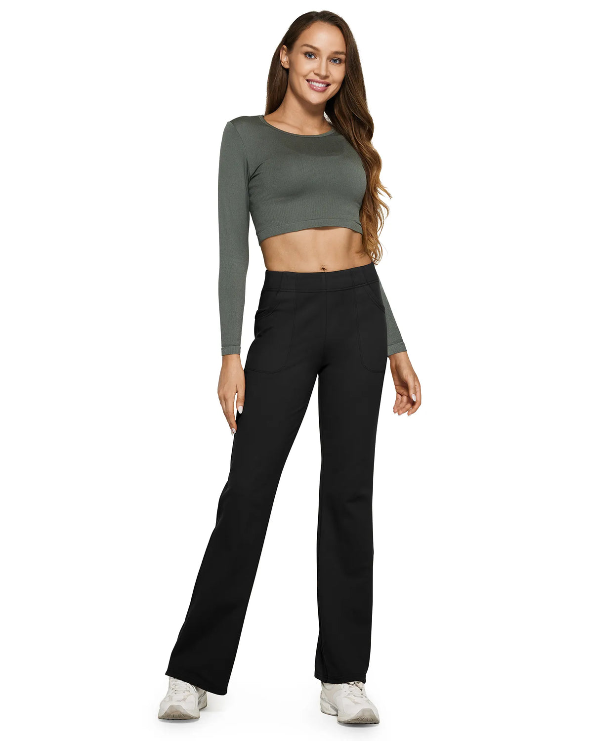 G4Free Activewear - Fleece Lined High-Waist Flare Work Pants -GF23A192AA-S-GF23A167AA-S-GF23A193AA-S-GF23A192AB-M-GF23A167AB-M