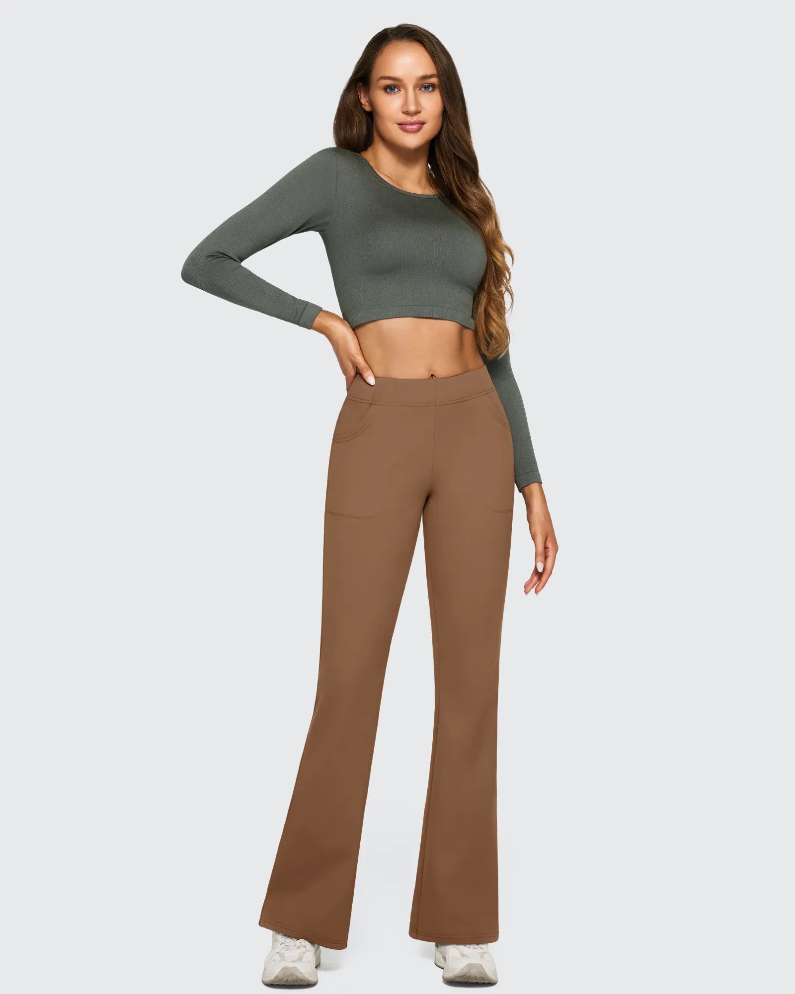 G4Free Activewear - Fleece Lined High-Waist Flare Work Pants -GF23A192AA-S-GF23A167AA-S-GF23A193AA-S-GF23A192AB-M-GF23A167AB-M