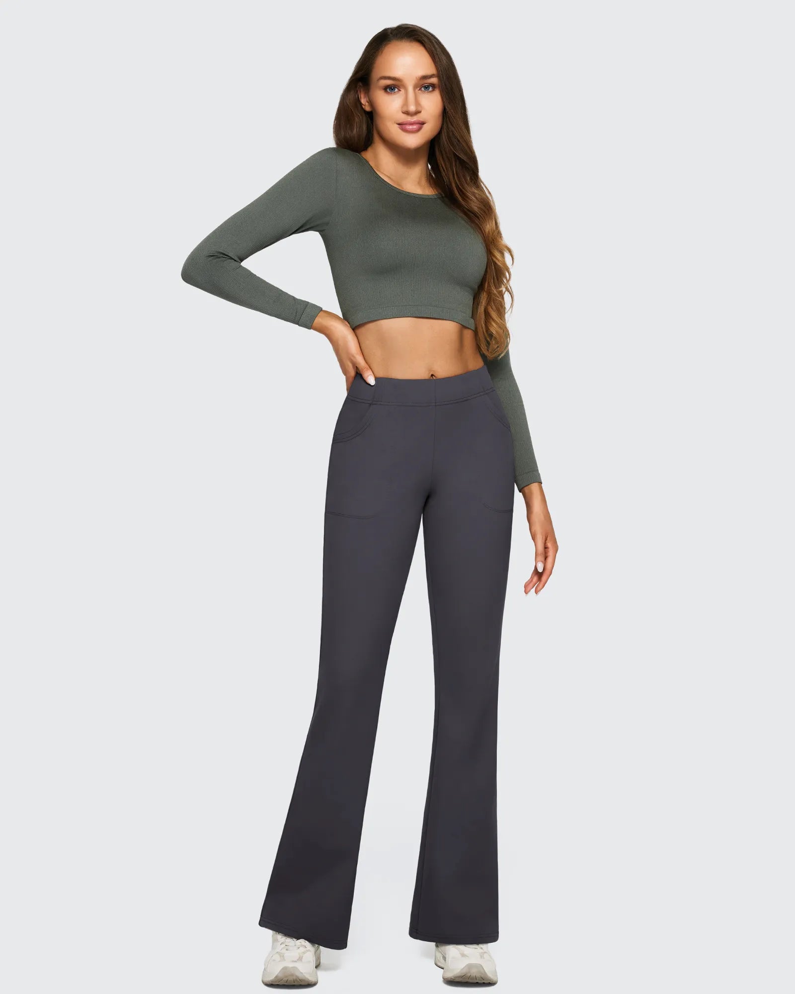 G4Free Activewear - Fleece Lined High-Waist Flare Work Pants -GF23A192AA-S-GF23A167AA-S-GF23A193AA-S-GF23A192AB-M-GF23A167AB-M
