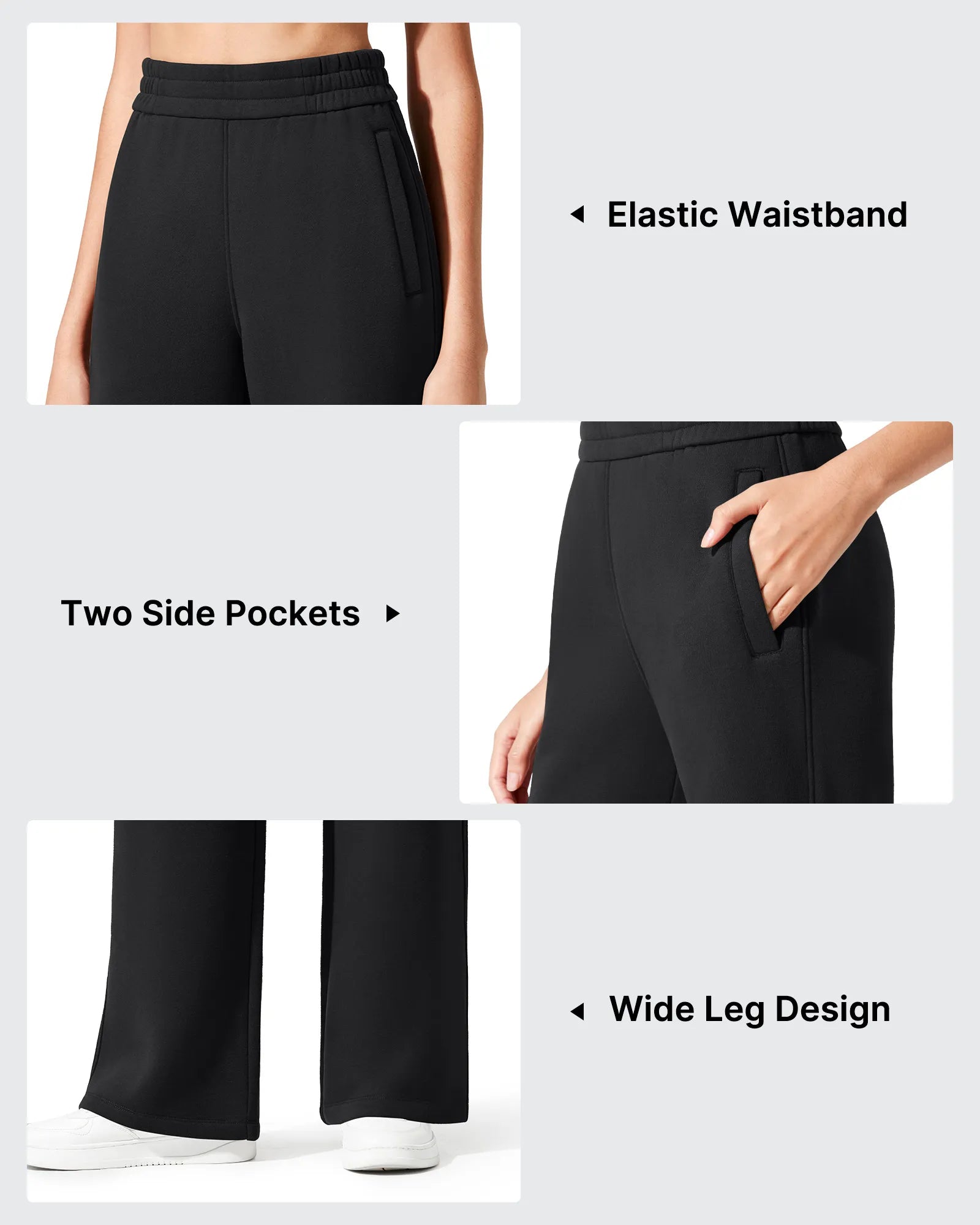 G4Free Activewear - Flurrylux Elastic Waist Cotton Fleece Lined Sweatpants -GF25J653AF-XS-GF25J654AF-XS-GF25J655AF-XS-GF25J653AA-S-GF25J654AA-S