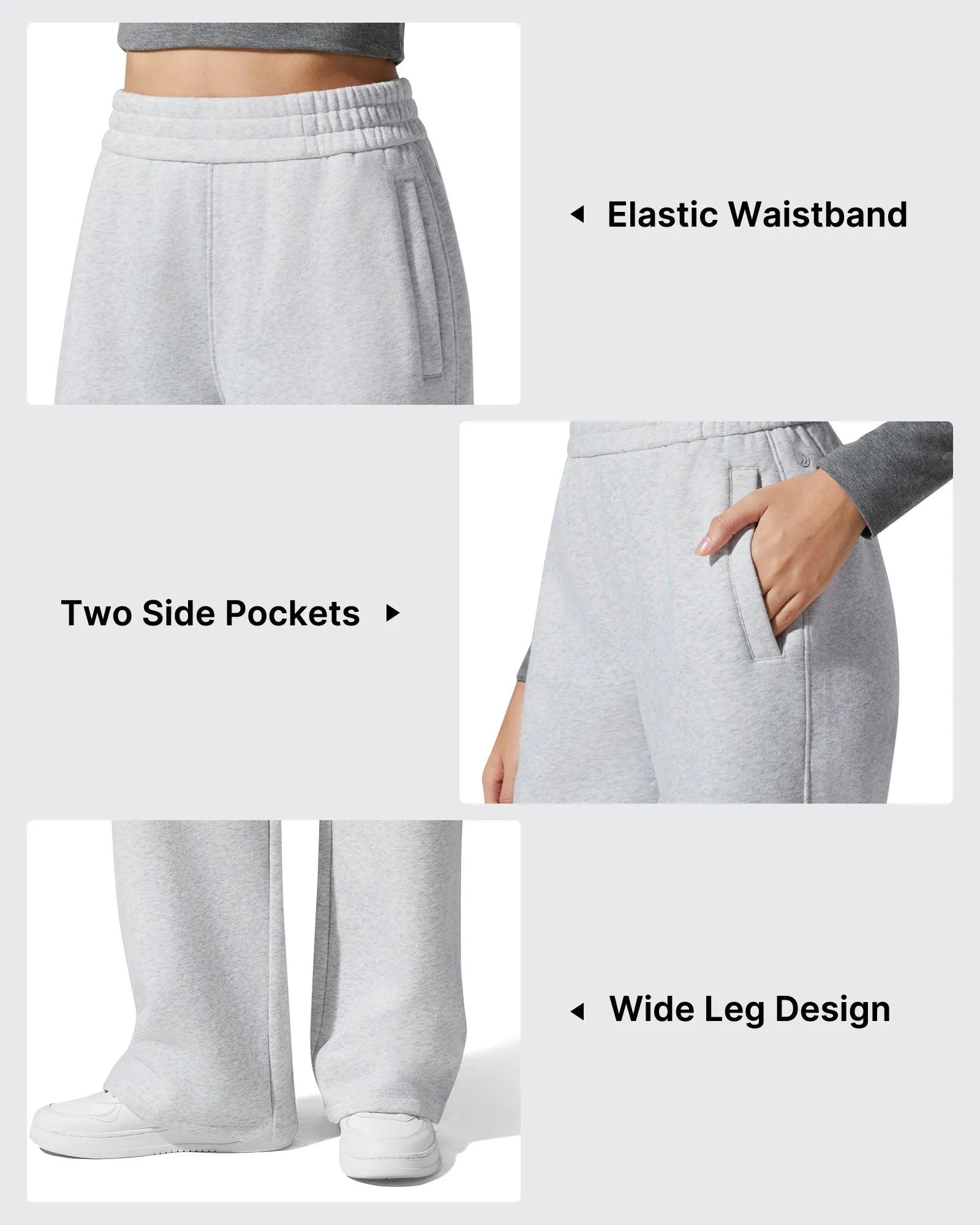 G4Free Activewear - Flurrylux Elastic Waist Cotton Fleece Lined Sweatpants -GF25J653AF-XS-GF25J654AF-XS-GF25J655AF-XS-GF25J653AA-S-GF25J654AA-S