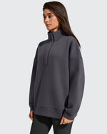 G4Free Activewear - Flurrylux Fleece Lined Half Zip Oversized Sweatshirts -GF25F758AA-S-GF25F758AB-M-GF25F758AC-L-GF25F758AD-XL-GF25F758AE-XXL