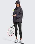 G4Free Activewear - Flurrylux Fleece Lined Half Zip Oversized Sweatshirts -GF25F758AA-S-GF25F758AB-M-GF25F758AC-L-GF25F758AD-XL-GF25F758AE-XXL