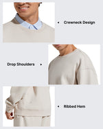 G4Free Activewear - Flurrylux Men's Cotton Fleece Lined Crewneck Pullover -GF25FM680AF-XS-GF25FM680AA-S-GF25FM680AB-M-GF25FM680AC-L-GF25FM680AD-XL