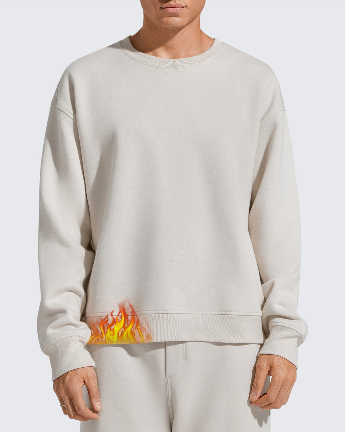 G4Free Activewear - Flurrylux Men's Cotton Fleece Lined Crewneck Pullover -GF25FM680AF-XS-GF25FM680AA-S-GF25FM680AB-M-GF25FM680AC-L-GF25FM680AD-XL