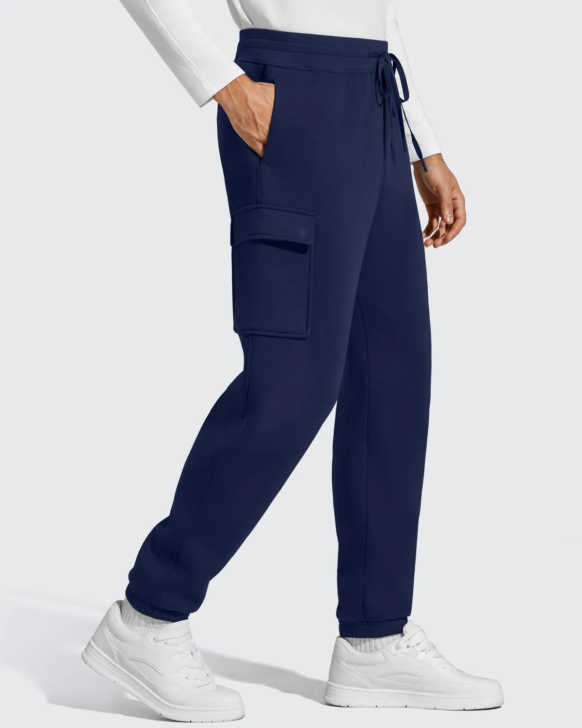 G4Free Activewear - Flurrylux Men's Cotton Fleece-Lined  Drawstring Cargo Pants -GF25DM689BA-S-GF25DM690BA-S-GF25DM689BB-M-GF25DM690BB-M-GF25DM689BC-L