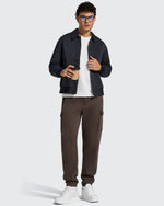 G4Free Activewear - Flurrylux Men's Cotton Fleece-Lined  Drawstring Cargo Pants -GF25DM689BA-S-GF25DM690BA-S-GF25DM689BB-M-GF25DM690BB-M-GF25DM689BC-L