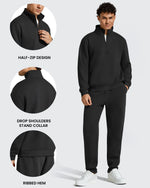 G4Free Activewear - Flurrylux Men's Fleece Lined Half Zip Pullover Hoodies -GF25FM740AA-S-GF25FM740AB-M-GF25FM740AC-L-GF25FM740AD-XL-GF25FM740AE-XXL