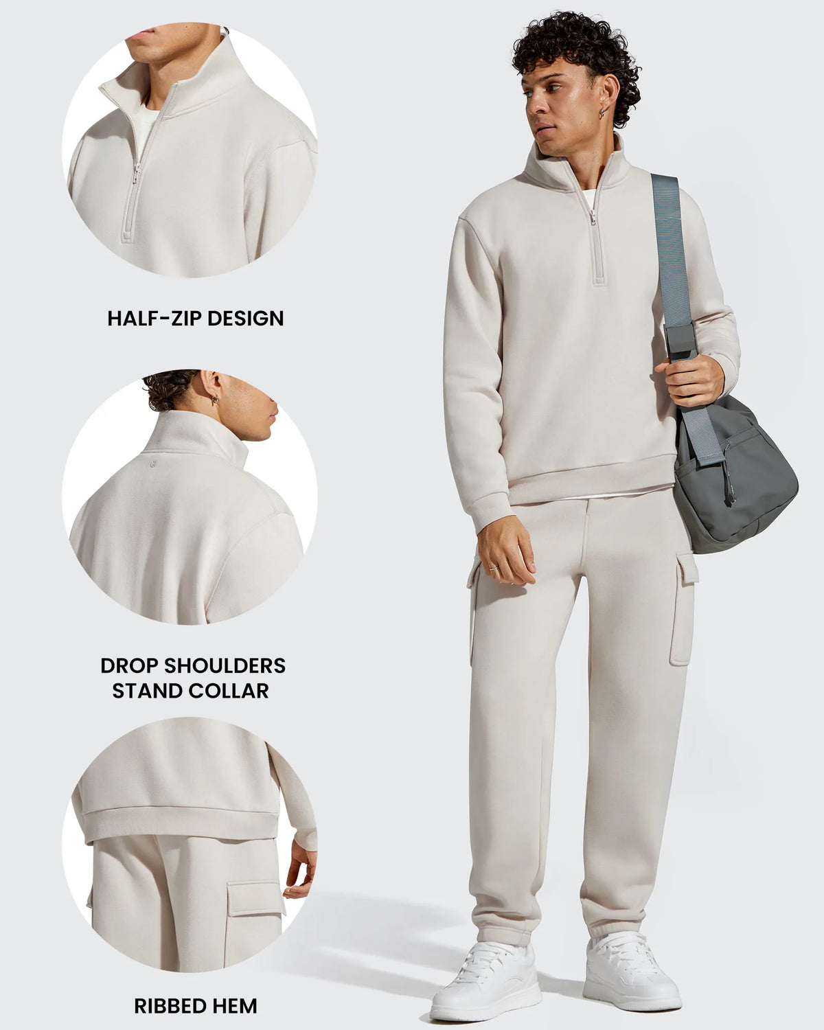 G4Free Activewear - Flurrylux Men's Fleece Lined Half Zip Pullover Hoodies -GF25FM740AA-S-GF25FM740AB-M-GF25FM740AC-L-GF25FM740AD-XL-GF25FM740AE-XXL