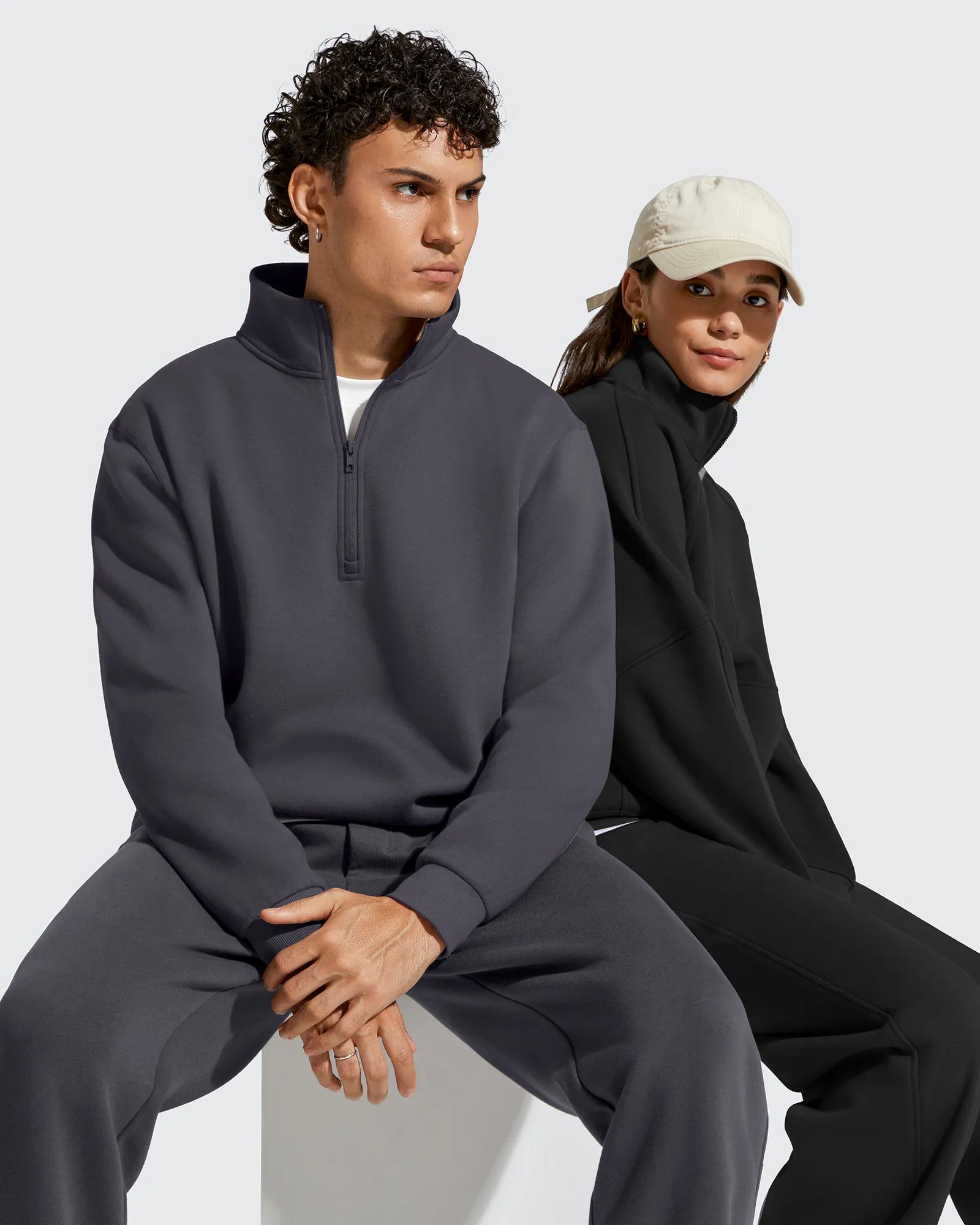 G4Free Activewear - Flurrylux Men's Fleece Lined Half Zip Pullover Hoodies -GF25FM740AA-S-GF25FM740AB-M-GF25FM740AC-L-GF25FM740AD-XL-GF25FM740AE-XXL