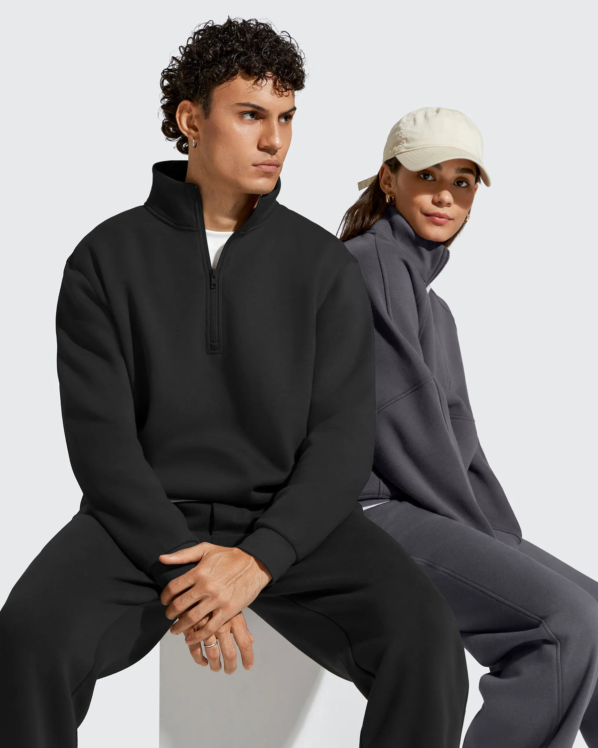 G4Free Activewear - Flurrylux Men's Fleece Lined Half Zip Pullover Hoodies -GF25FM740AA-S-GF25FM740AB-M-GF25FM740AC-L-GF25FM740AD-XL-GF25FM740AE-XXL