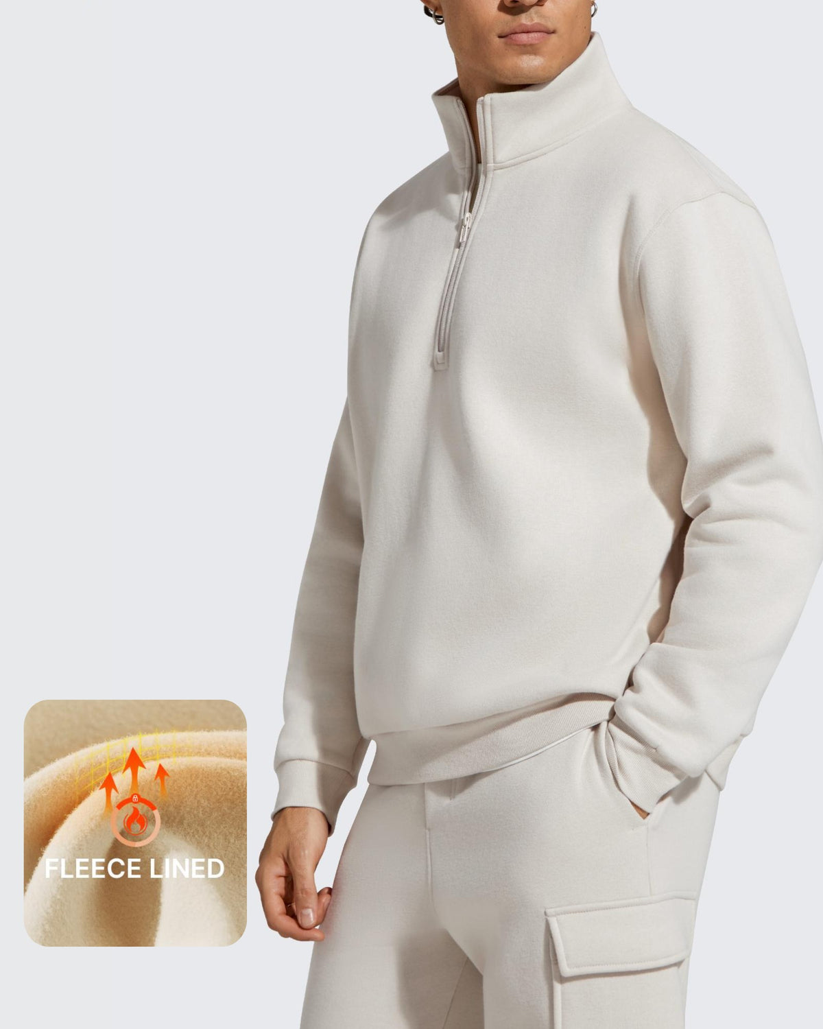G4Free Activewear - Flurrylux Men's Fleece Lined Half Zip Pullover Hoodies -GF25FM740AA-S-GF25FM740AB-M-GF25FM740AC-L-GF25FM740AD-XL-GF25FM740AE-XXL