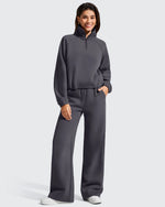 G4Free Activewear - Flurrylux Mock Neck Cropped Pullover Fleece Lined Sweatshirts -GF25F741AA-S-GF25F741AB-M-GF25F741AC-L-GF25F741AD-XL-GF25F741AE-XXL