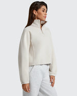 G4Free Activewear - Flurrylux Mock Neck Cropped Pullover Fleece Lined Sweatshirts -GF25F741AA-S-GF25F741AB-M-GF25F741AC-L-GF25F741AD-XL-GF25F741AE-XXL