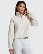 G4Free Activewear - Flurrylux Mock Neck Cropped Pullover Fleece Lined Sweatshirts -GF25F741AA-S-GF25F741AB-M-GF25F741AC-L-GF25F741AD-XL-GF25F741AE-XXL