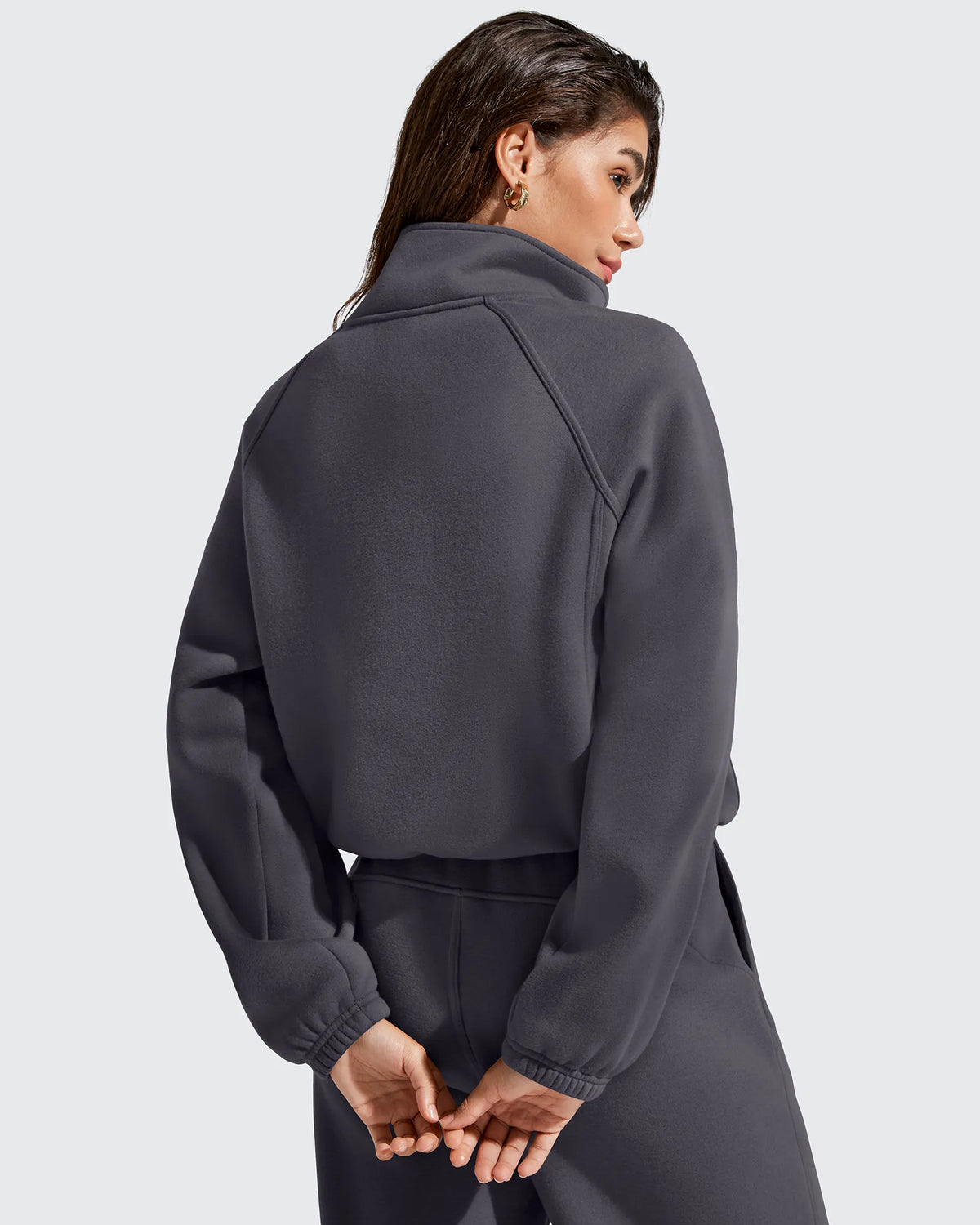 G4Free Activewear - Flurrylux Mock Neck Cropped Pullover Fleece Lined Sweatshirts -GF25F741AA-S-GF25F741AB-M-GF25F741AC-L-GF25F741AD-XL-GF25F741AE-XXL