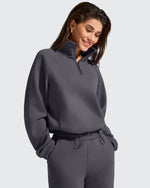 G4Free Activewear - Flurrylux Mock Neck Cropped Pullover Fleece Lined Sweatshirts -GF25F741AA-S-GF25F741AB-M-GF25F741AC-L-GF25F741AD-XL-GF25F741AE-XXL