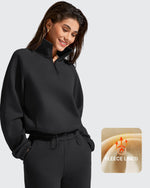 G4Free Activewear - Flurrylux Mock Neck Cropped Pullover Fleece Lined Sweatshirts -GF25F741AA-S-GF25F741AB-M-GF25F741AC-L-GF25F741AD-XL-GF25F741AE-XXL