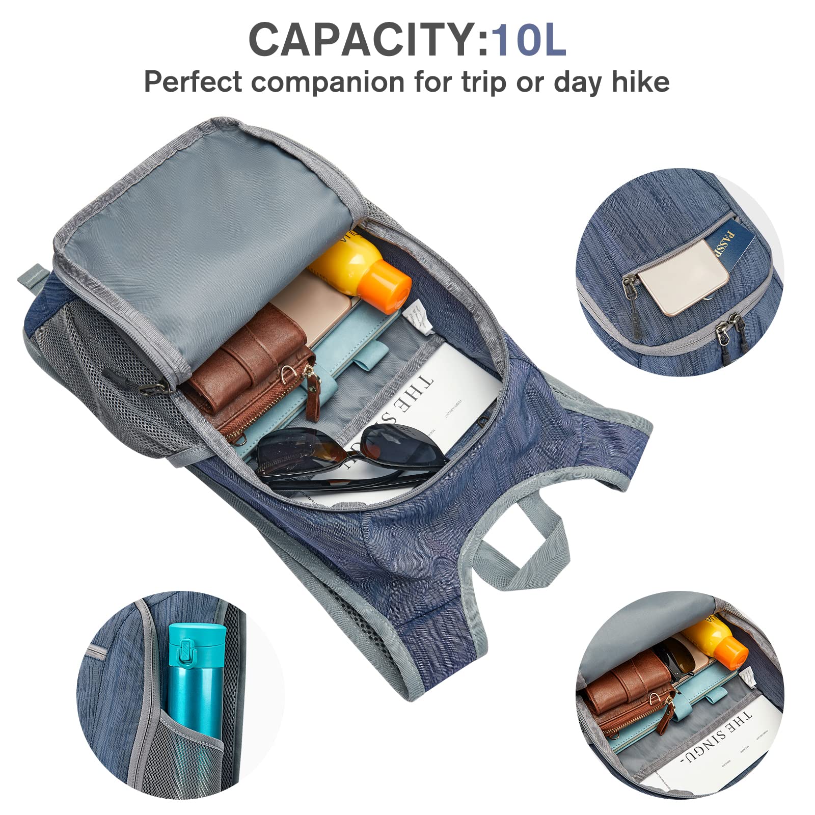 G4Free Activewear - G4Free 10L/15L Lightweight Hiking Backpack -TN22B044A-TN23B214A-TN24B381A-TN22B044D-TN23B214D