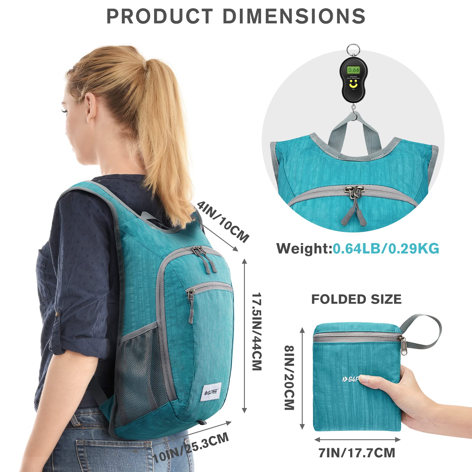 G4Free Activewear - G4Free 10L/15L Lightweight Hiking Backpack -TN22B044A-TN23B214A-TN24B381A-TN22B044E-TN23B214E