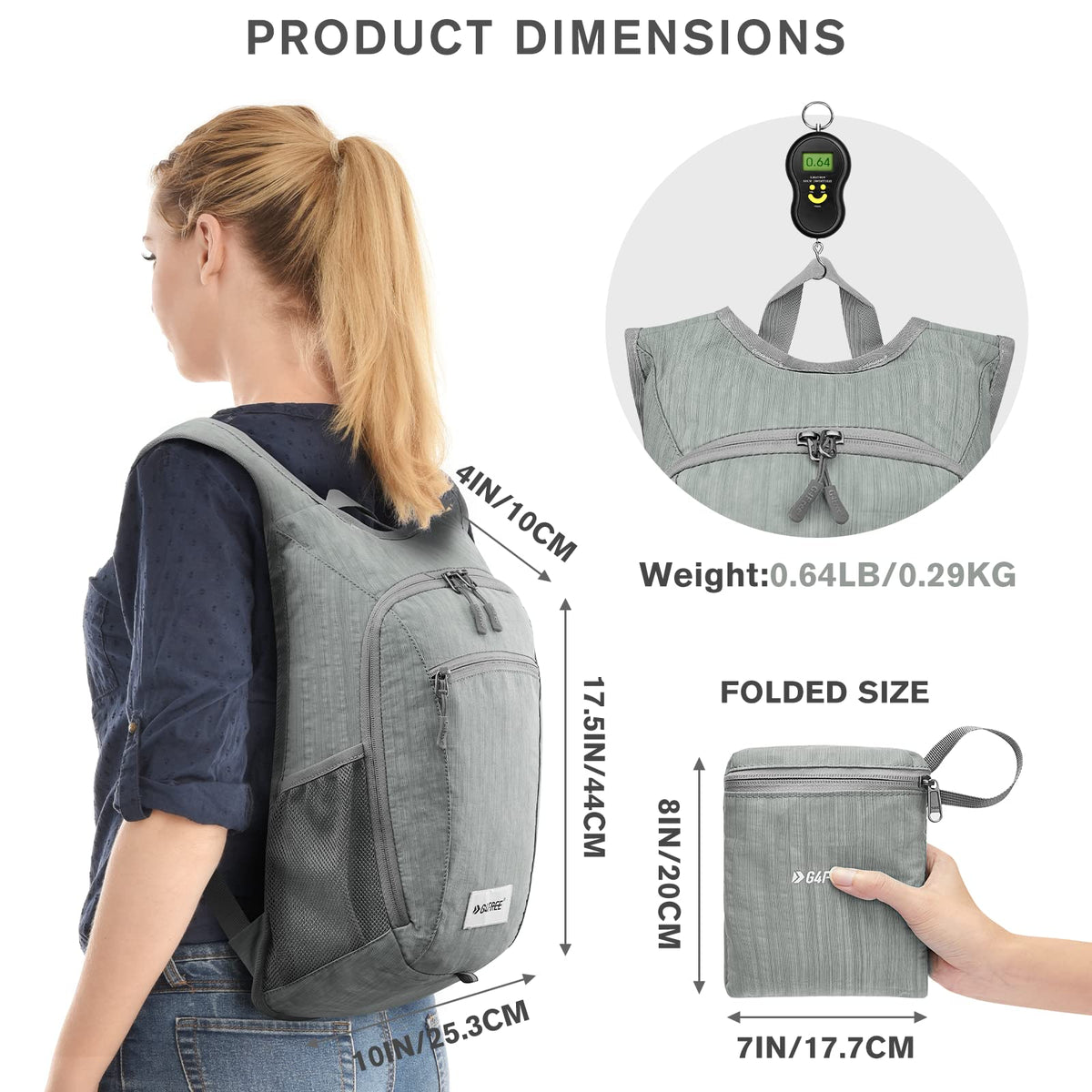 G4Free Activewear - G4Free 10L/15L Lightweight Hiking Backpack -TN22B044A-TN23B214A-TN24B381A-TN22B044E-TN23B214E