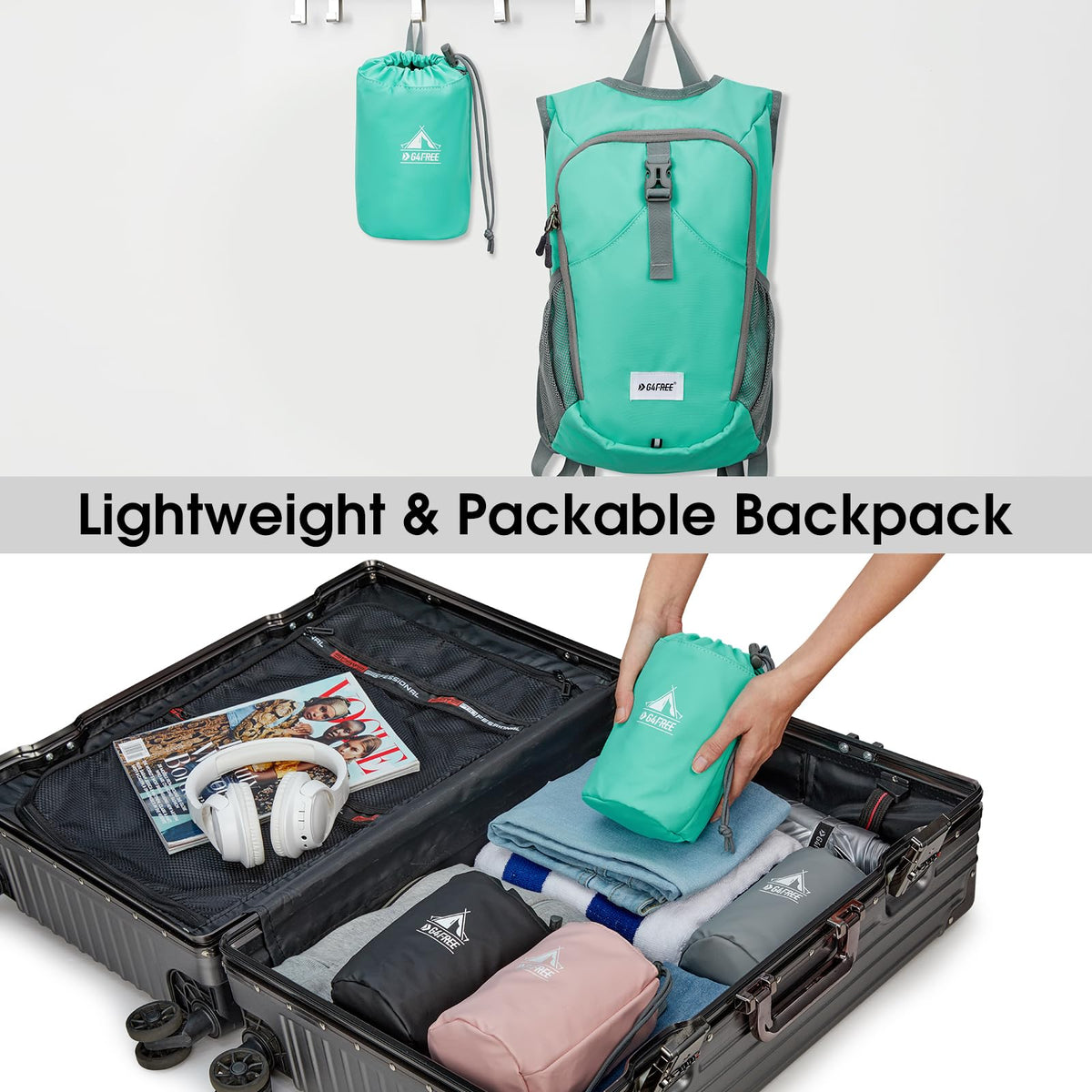 G4Free Activewear - G4Free 10L Lightweight Small Hiking Backpack -TN23B228A-TN23B228C-TN23B228B