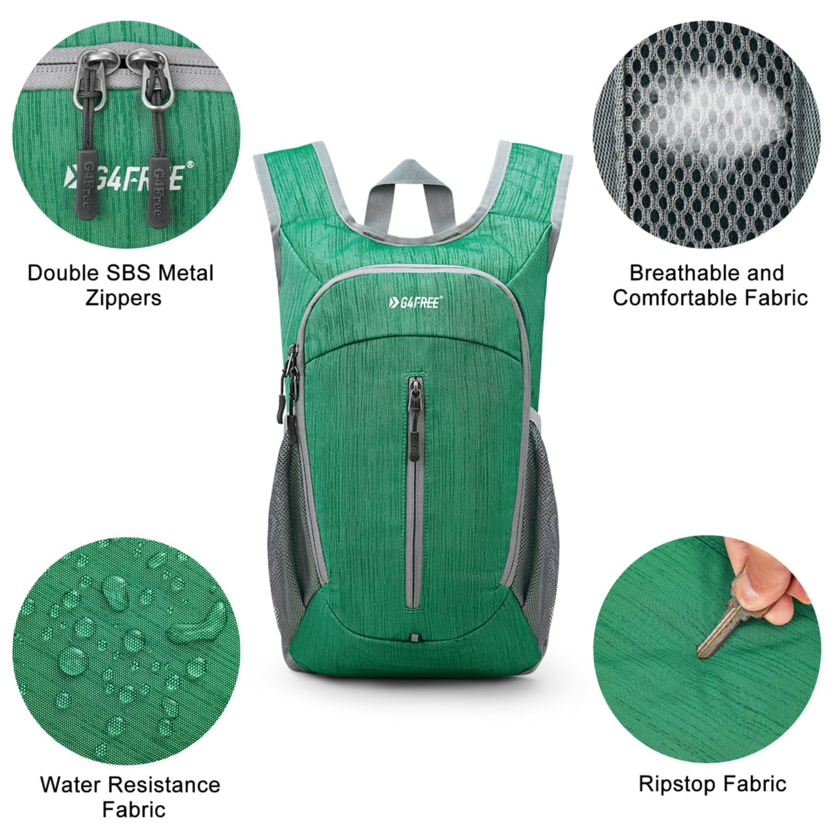 G4Free Activewear - G4Free 10L Small Travel Hiking Daypack -TN22B157E-TN22B157A-TN22B157G-TN22B157B-TN22B157J