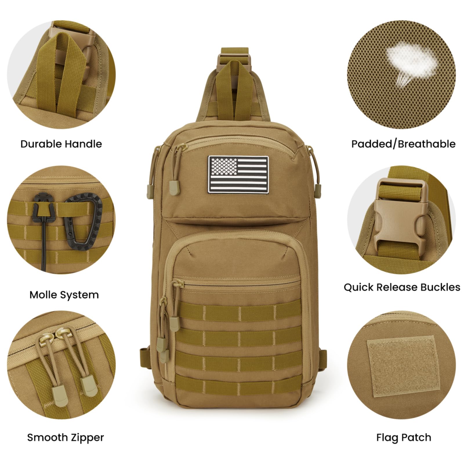 G4Free Activewear - G4Free 10L Tactical EDC Sling Bag -TN23B216B-TN23B216D-TN23B216C-TN23B216A