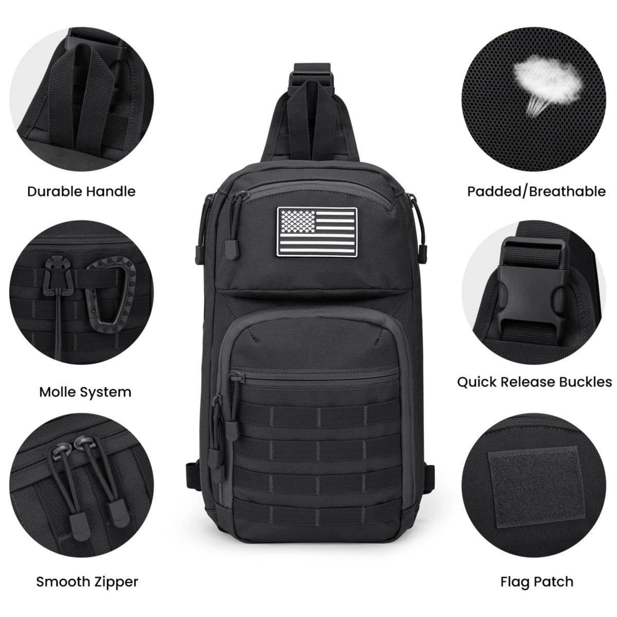 G4Free Activewear - G4Free 10L Tactical EDC Sling Bag -TN23B216B-TN23B216D-TN23B216C-TN23B216A