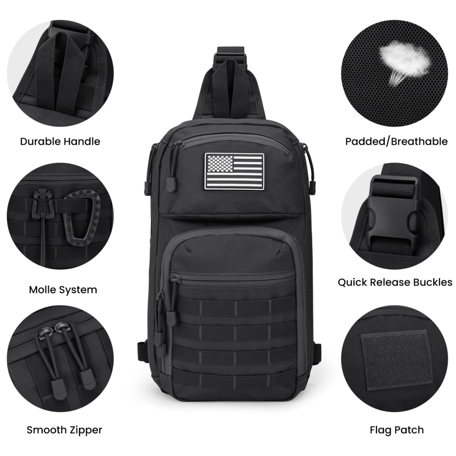 G4Free Activewear - G4Free 10L Tactical EDC Sling Bag -TN23B216D-TN23B216C-TN23B216B-TN23B216A